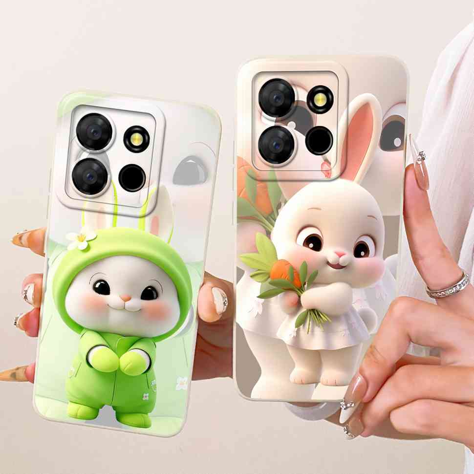 For itel A60 2022 Case Cute Rabbit Sunflower Silicone Soft ShockProof Back Cover For ITEL A 60 A60 ITELA60 Fundas Bumper Capas