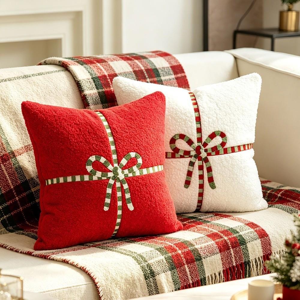 45x45cm Bowknot Pillow Cover Sofa Home Decor Throw Pillow Case Christmas Decor