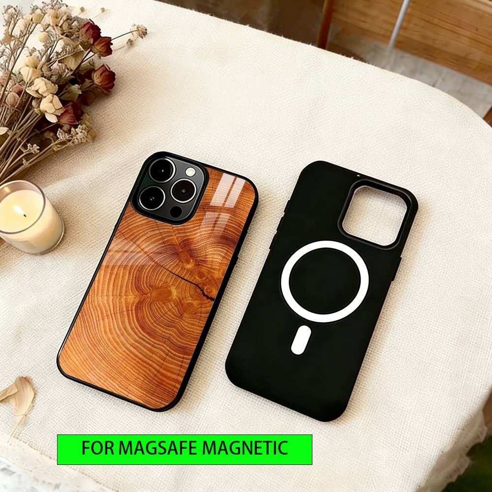 Чехол из натурального дерева для iPhone 17, 16, 15, 14, 13, 12, 11 Plus, Pro, с магнитом MagSafe, для беспроводной зарядки