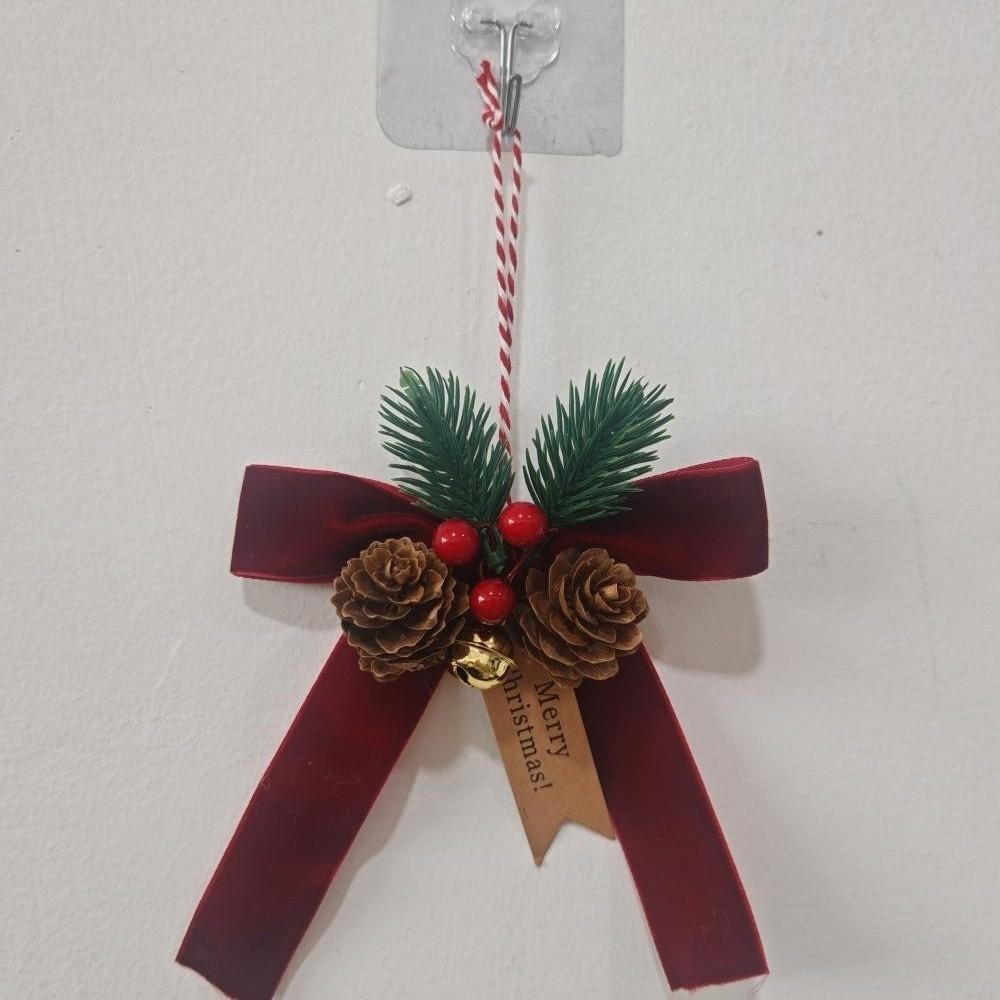 Red Christmas Pendant Velvet Christmas Tree Decoration Exquisite Xmas Tree Pendant Home Door Decor