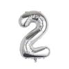 32-Inch Body Shaping Numeric Balloons - Gold & Silver, Floating Birthday & Celebration Decor