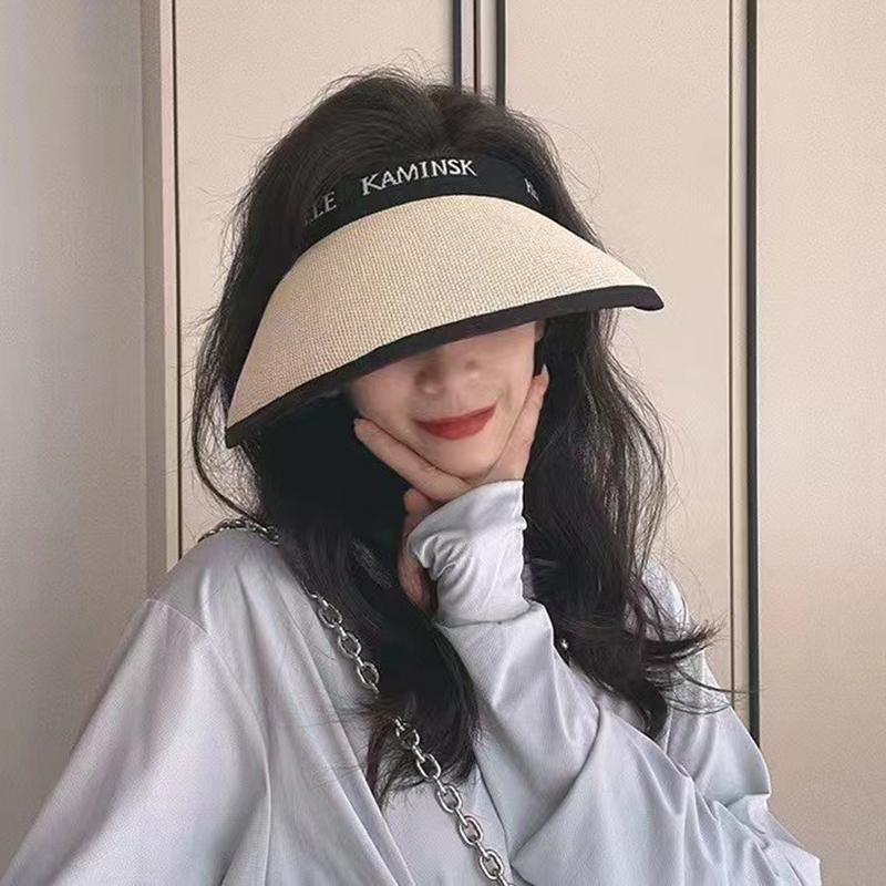 Женская соломенная шляпа с широкими полями и солнцезащитным козырьком, летняя кепка с защитой от ультрафиолета для путешествий на пляж