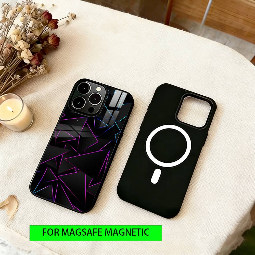 Linear geometric pattern Phone Case For iPhone17,16,15,14,13,12,11 Plus,Pro Magnetic For Magsafe Wireless Charging