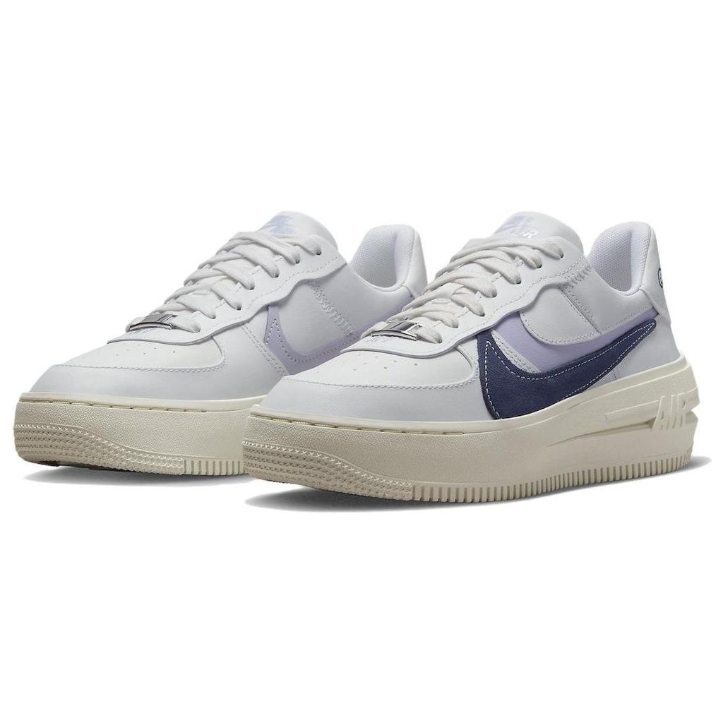 Nike Женские кроссовки Air Force 1 PLT.AF.ORM LV8 Белые Фиолетовый кислород Саммит-Белый Парус Полуночно-Синий FD0382-121