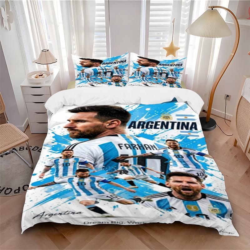 Argentina Football Dream Big Print 3Pcs Bedding Setduvet Cover With 2 Bedropillowcase Home Birthday Gift