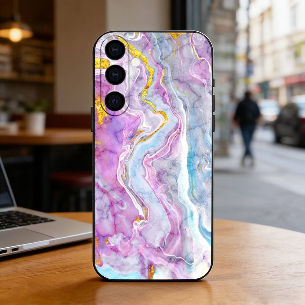 Чехол для телефона с мраморным узором для Samsung Galaxy A73, A72, A71, A70, A53, A52, A51, Мягкий силиконовый черный чехол