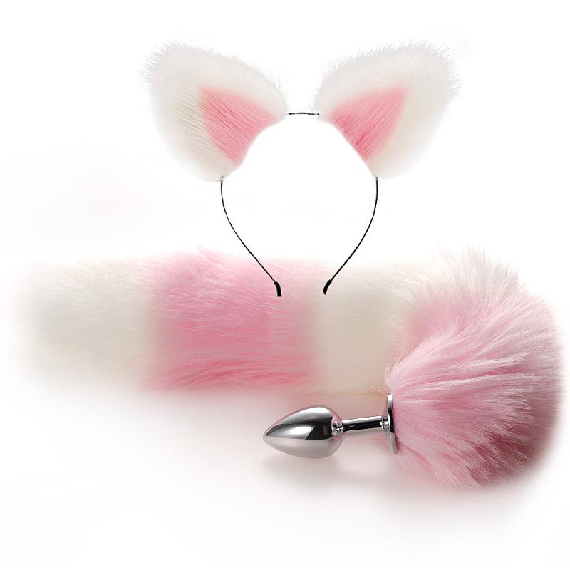 Meilang Ears Fox Tail Анальная пробка Металлическая Анальная пробка Секс-игрушки Игрушки для взрослых Парный секс-продукт