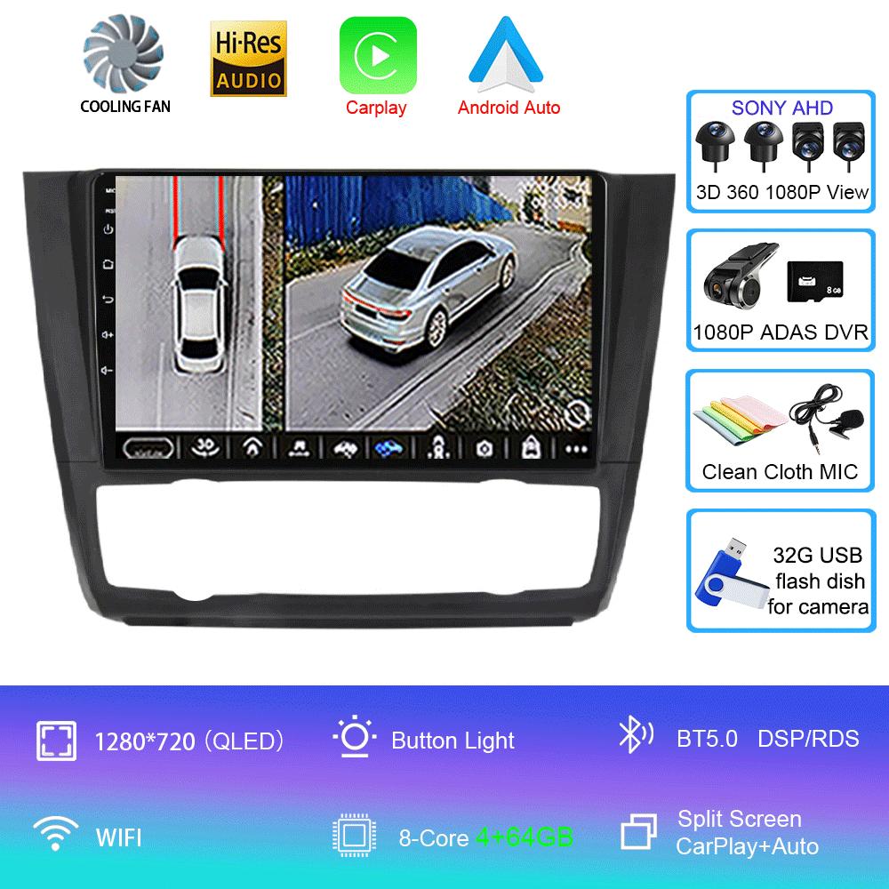 Android 12 For BMW Serie 1 Serie 1 E88 E82 E81 E87 2004-2012 Multimedia Navigation GPS Video Autoradio Player Car Stereo Carplay