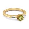 Peridot Three Stone Ring -925 Sterling Silver Gold Vermeil