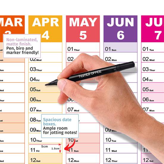 Настенный календарь на год 2025 г. Настенный календарь на целый год на одной странице Планировщик на 12 месяцев с наклейками для офиса и школы