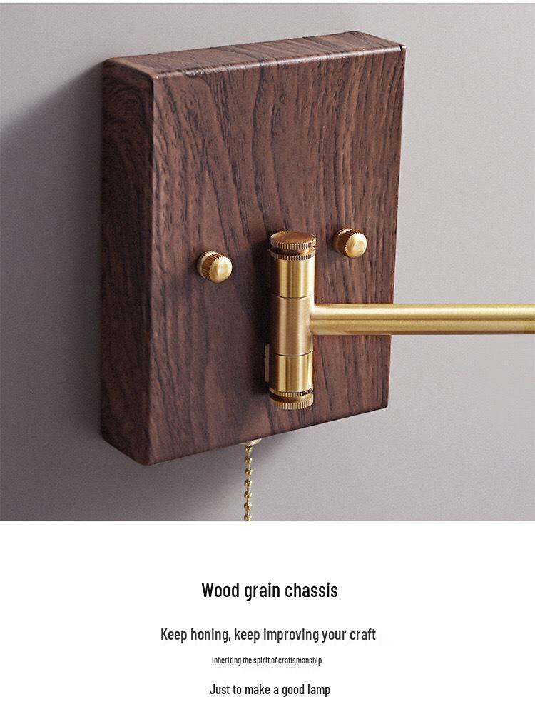 Used Copper French Retro Wabi-Sabi Style Swing Arm Wall Sconce for Bedroom or Living Room.