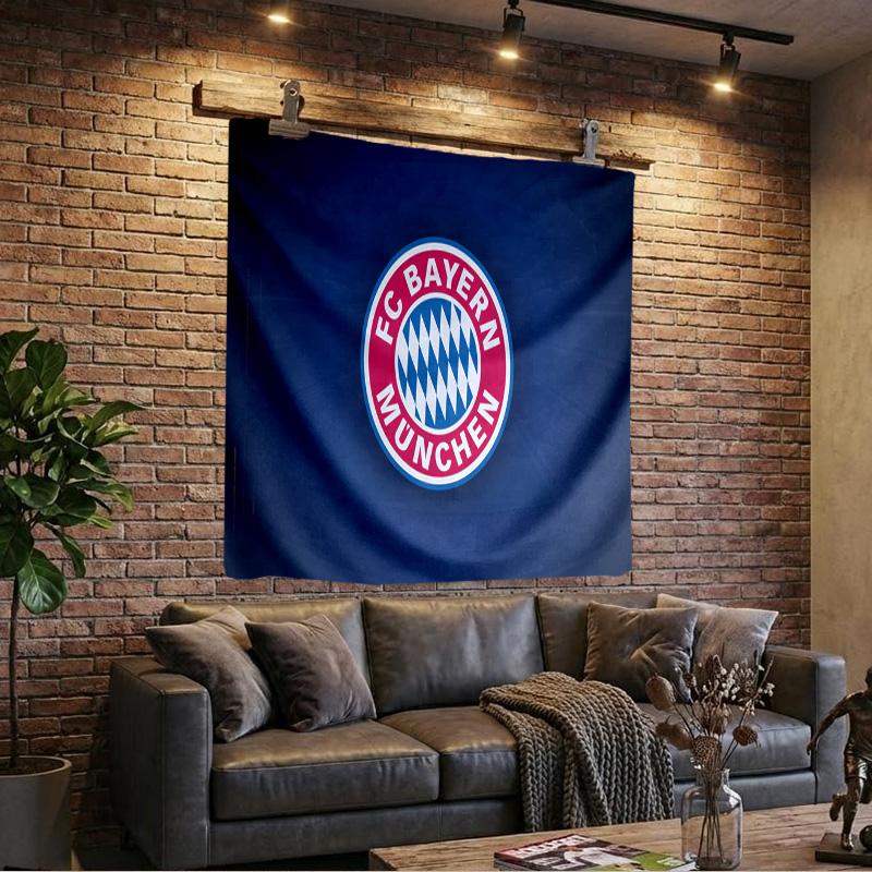 1PC Bayern Munchen Logo Design Tapestry, Unique Design Tapestry, Wall Decor for Bedroom,Livingroom, Playroom,Heartwarming Fan Holiday Gifts