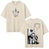 Japan Anime Black Clover Yami Sukehiro Vintage Washed T Shirts Men Women Clothing Fashion Cotton Oversized Short Sleeve T-shirts