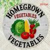 Vintage Home Grown Vegetables Circular Metal Wall Sign Farmhouse Kitchen Decor