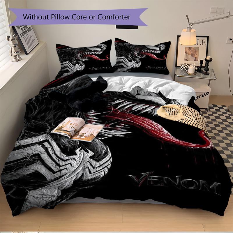 Venom'S Dark Power Print 3Pcs Bedding Setduvet Cover With 2 Bedropillowcase Home Birthday Gift