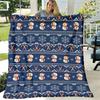 1pc Blue Christmas Snowman Blanket A Stylish and Unique Gift for Family Friends Soft, Cozy Warmth Perfect for Home, Office, Bed, Sofa, Summer Cooling,