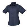 Womens/Ladies Poplin Short-Sleeved Blouse