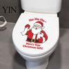 Santa Claus Bathroom Accessories Christmas Toilet Stickers, Funny Delivering Tissues Waterproof Lid Tank Seat Holiday Atmosphere Art Decals,
