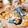 Cute Puppy Print Cartoon Animal Rug Faux Cashmere Cat Carpet New Bedside Mat  Entryway