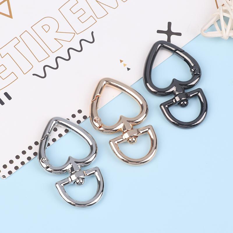 Сумка в форме сердца, вращающаяся, сплав, карабин, пружинный замок, открывающийся, брелок, карабин, соединитель, собачья цепь, пряжки, украшения своими руками