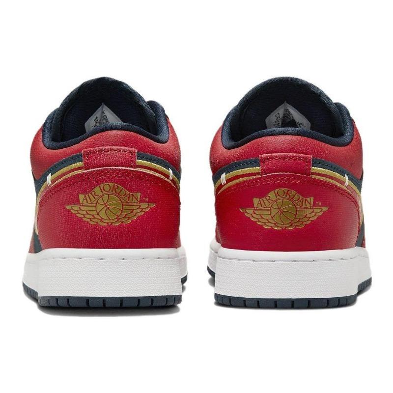 Air Jordan 1 Low GS low-top retro basketball shoes red/black unisex FQ7380-400