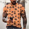 Halloween T Shirt Men's Casual Round Neck Blood Splatter Pattern Tops Horror Bloody Printed Short Sleeve Tops