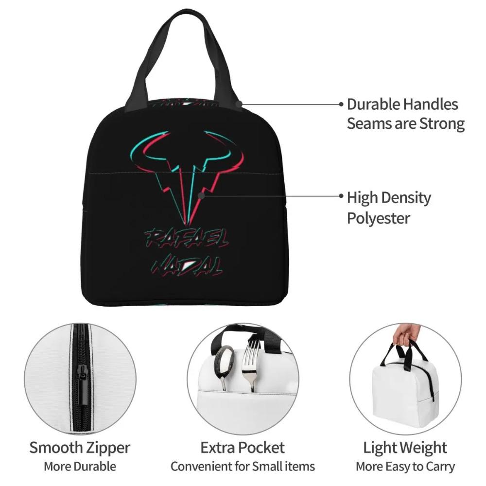 Rafael Nadal Insulated Lunch Bag for Kids School Cooler Thermal Food Box Tote Leakproof Lunch Boxes Container