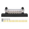 48V 150A 12 Way Bus Bar Power Distribution Block with Ring Crimp Terminals for Car Truck Boat Trailer RV