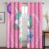 Children's Favorite Unicorn Curtains Cartoon Rainbow Horse Curtains 2 Panel Girls Room Bedroom Living Room Window Decor Curtains