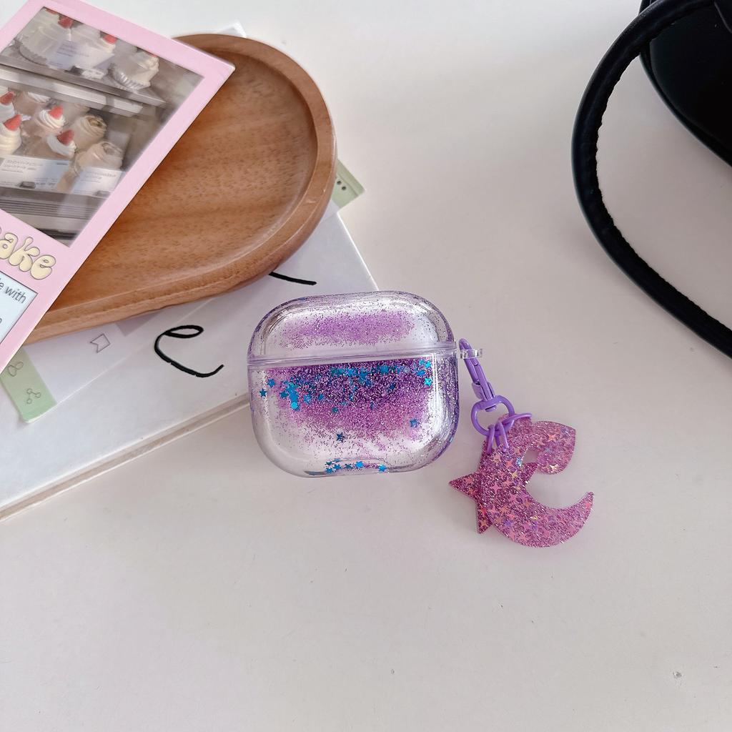 Новый чехол для AirPods с жидким глиттером-песком и ручным кулоном (Жидкий блеск, 3D-дизайн, Милый защитный чехол)