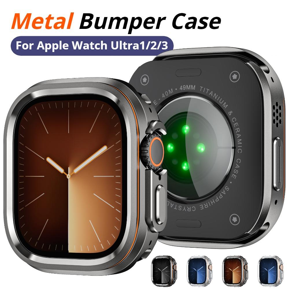 Halo Style Aluminum Alloy Case For Apple Watch Ultra Case 49mm Metal Frame Bumper Protective for iWatch Ultra 2/3 49MM luxurious Protector Cover