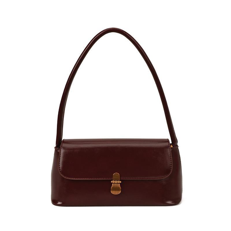 Винтажная сумка подмышку Текстурированная женская сумка Осенняя сумка через плечо Модная сумка-тоут Сумка-багет