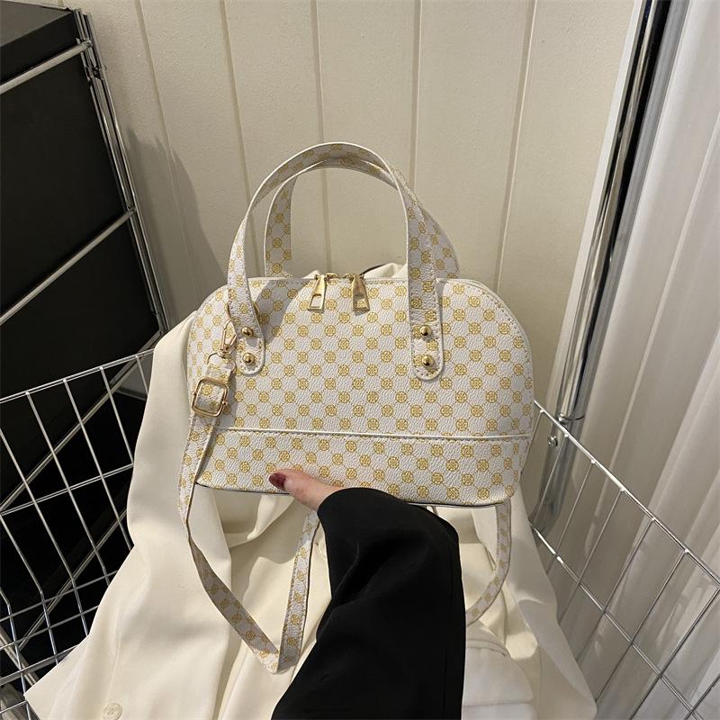 Новая летняя ретро-текстура и модная однотонная простая принтованная модная ручная сумка через плечо на одно плечо