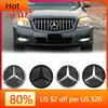 XHXII1 AMG W220 For AMG Benz Chrome Silver And Glossy Black Front Grille Mirror Emblem 3D Style Star Badge Fit For Mercedes Benz W245 W
