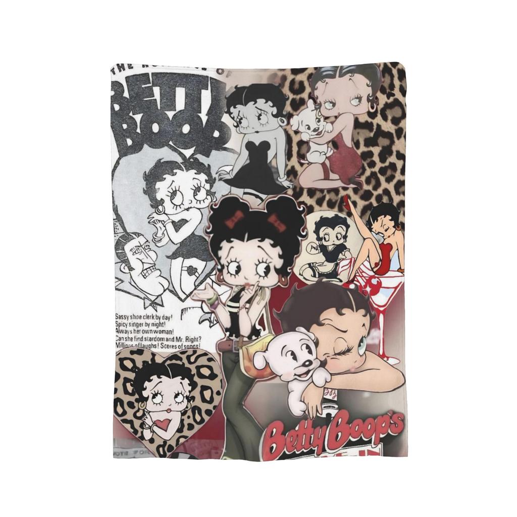 Плед Betty Boop Разные размеры Уютный и легкий Пледы для дивана и кровати