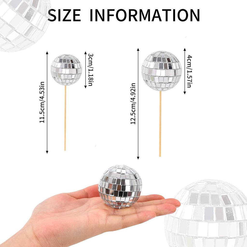 3 шт./компл. зеркальный стеклянный шар диско-шар украшение торта Топпер для торта свадебная вечеринка домашний декор