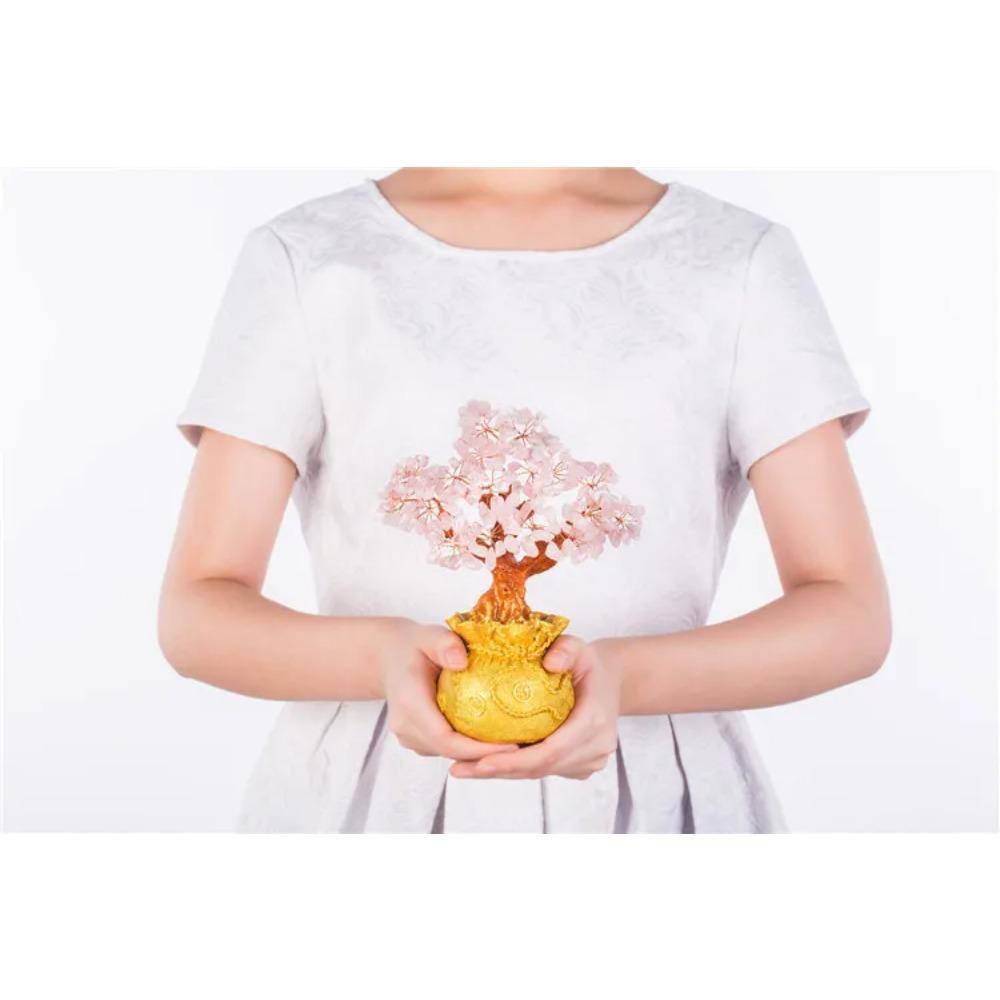 Высококачественное золотое хрустальное дерево удачи, благоприятное желаемое богатство, украшение для дома и офиса, украшение, статуя, открытие, лучший подарок