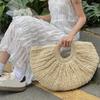 Woven Straw Bag Moon Large Capacity Purse and Handbag For Women Beach Basket Bags Fashion Travel Shoulder Shopper Totes