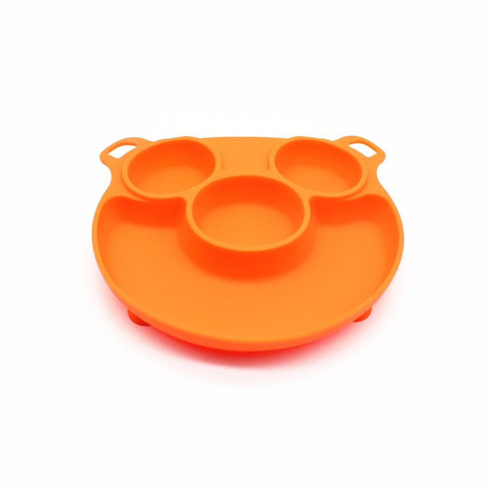 Cute Cartoon Pig Shape Safe Silicone Dining Plate BPA Free Children Suction Toddle Training Tableware Feeding Bowls