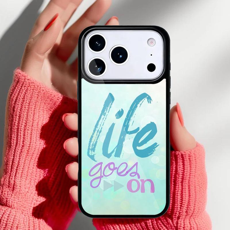 Чехол для телефона "Жизнь продолжается" для iPhone 17 16 15 14 13 Pro Max Задняя крышка для 12 11 Pro Coque