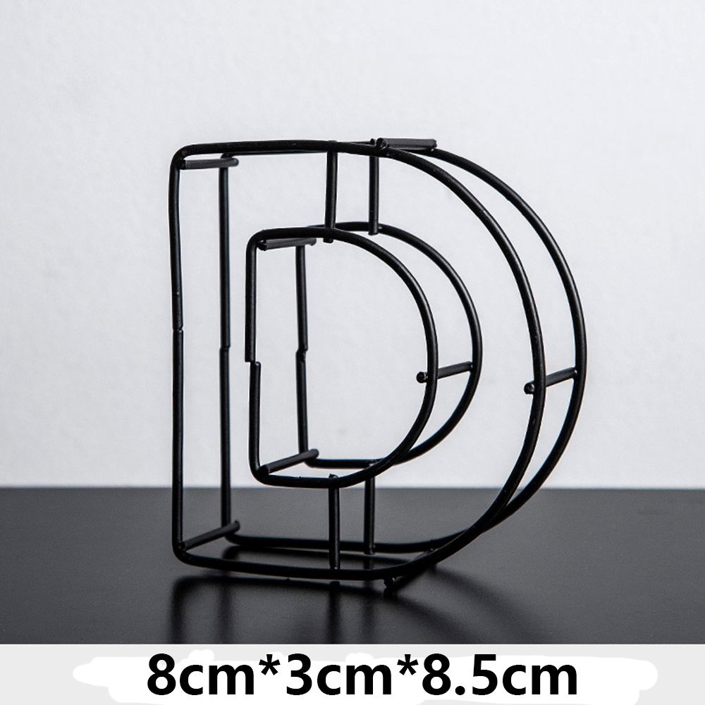 Photography Props Metal Hollow Letter Wrought Iron Alphabet Doorplate Sign Home Decoration