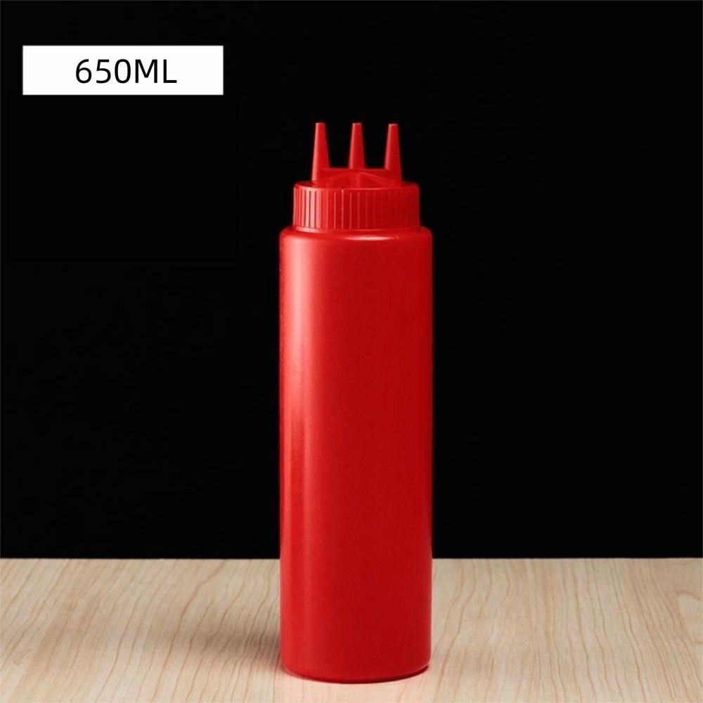 New Plastic Squeezing Sauce bottle Graduated Squeezable Gravy Boats Tableware Condiment Jam Container
