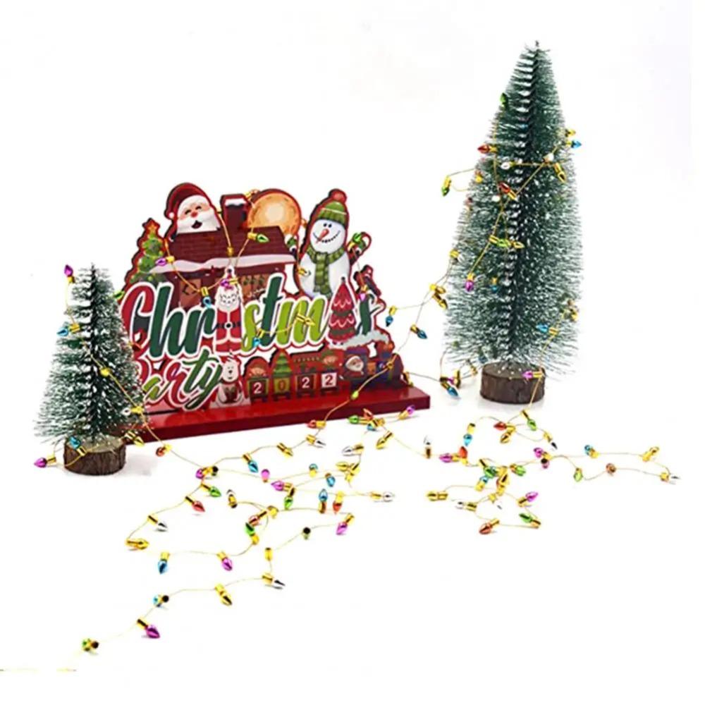 Colorful Fake Light String 5M Christmas Light Bulb Beads Xmas Tree