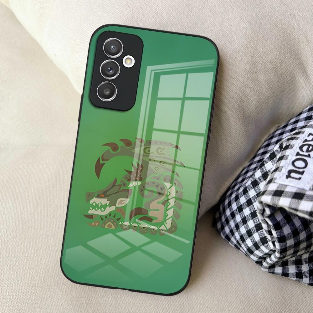 Чехол для телефона M-Monster Hunter для S25 Samsung S24 Ultra S23 Fe S22 Plus S20 S21 A16 A54 A34 A53 Стеклянная крышка