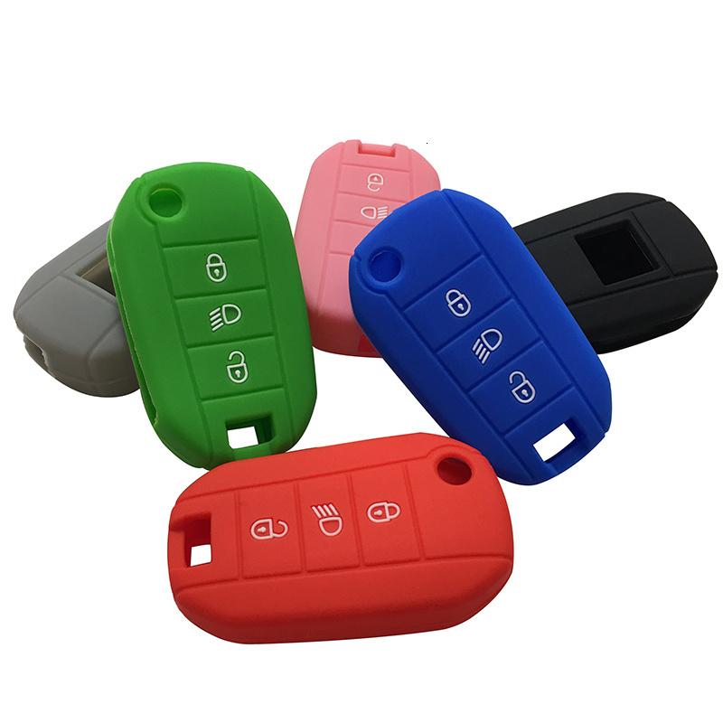 Funda Llave For Peugeot 208 308 3008 2008 307 Silicone Key Case For Peugeot 508 407 Expert Rifter Partner Car Key Cover Case Fob