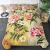 Shabby Chic Floral Duvet Cover Set Vintage Rose Butterfly Pattern Watercolor Flowers Bedding Set 2/3pcsBotanical Comforter Sets