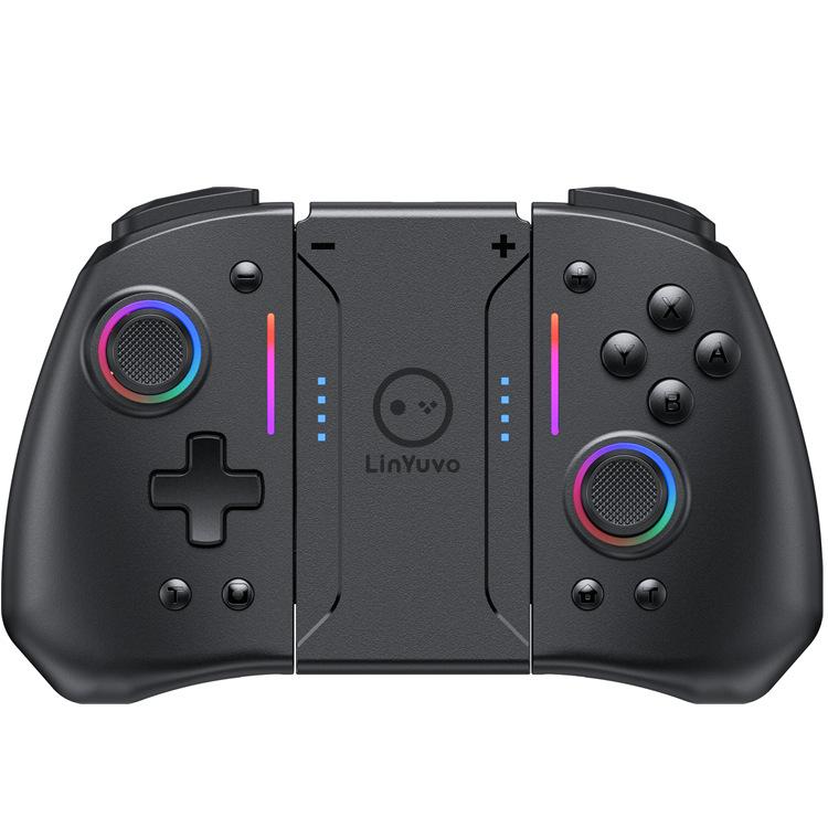 LinYuvo United Travel for Joy-Con for Controller KS42 Colorful RGB Light Strip Back Keys Left Right Controllers Macro