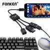 FONKEN 3 Ports Type-C USB Adapter OTG Cable USB C 3.0 2.0 Male To USB Micro Female Adapter USB Hub for Samsung Xiaomi Huawei