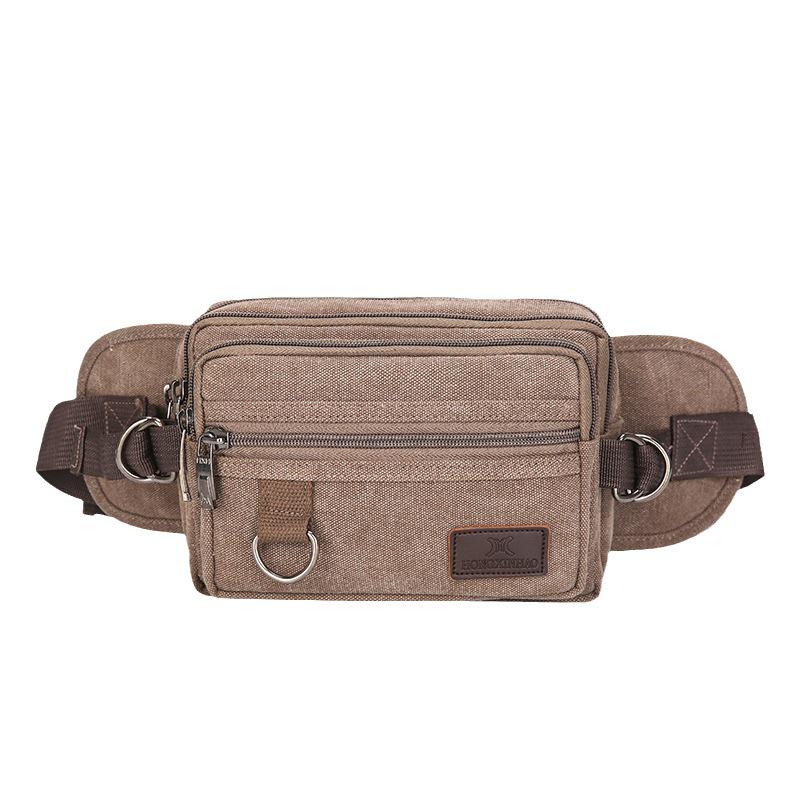 Стильная унисекс поясная сумка из канваса - Большая вместимость, износостойкая, многофункциональная для повседневного спорта