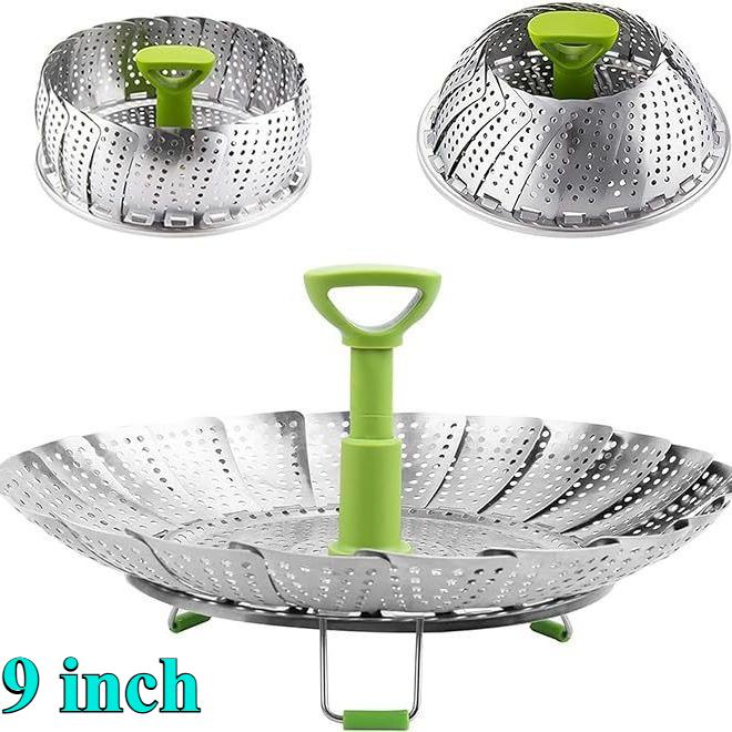 Multi-Function Meat Steaming Tray Folding Dish Steam Stainless Steel Food Steamer Basket Kitchen Tools Fruit Vegetable Cooker